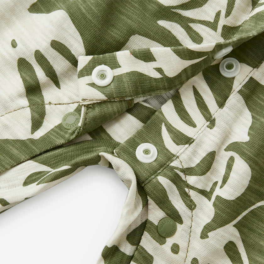 Island Leaf Silhouette Slub Cotton Sleeveless Jumper