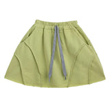 Green Skirt with Drawstring Waist