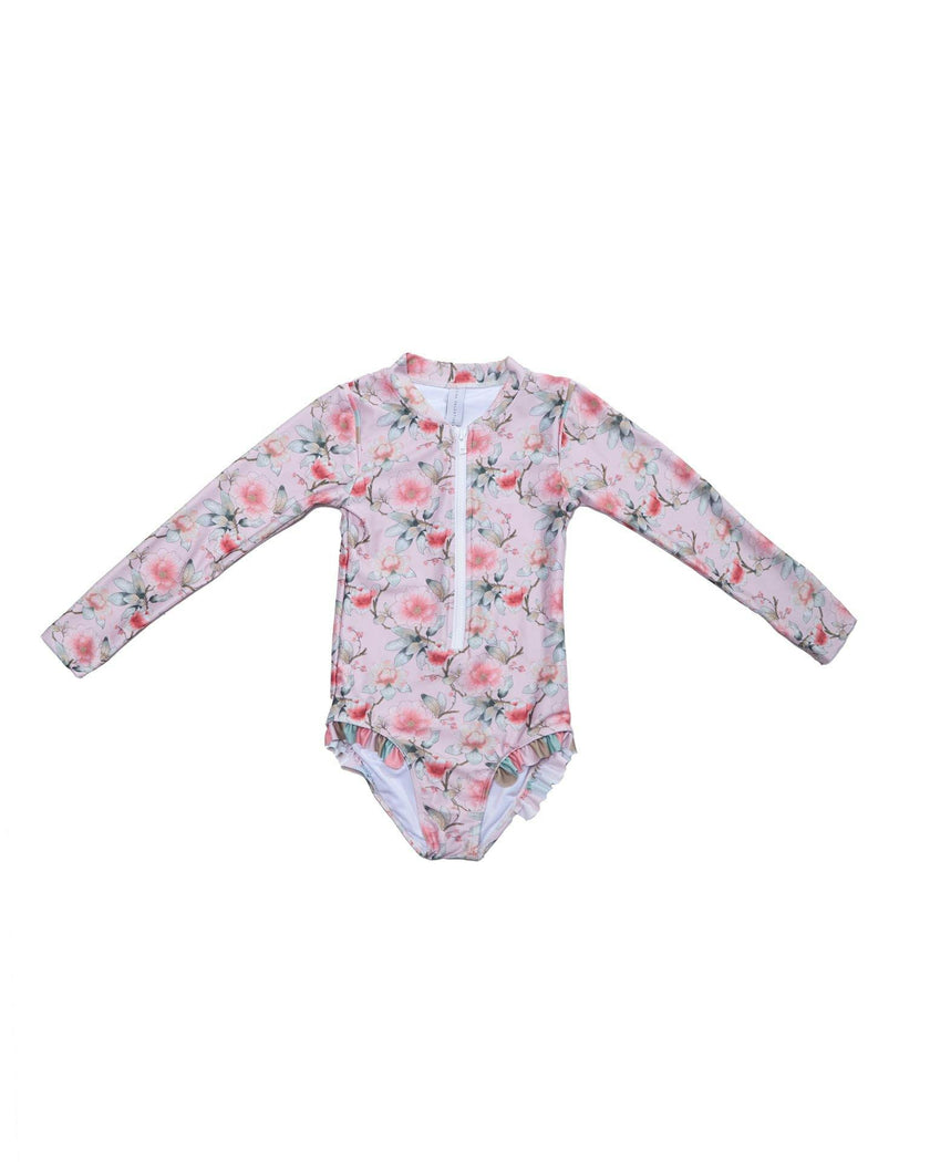 Long Sleeve Zip One Piece Swimsuit – Petal