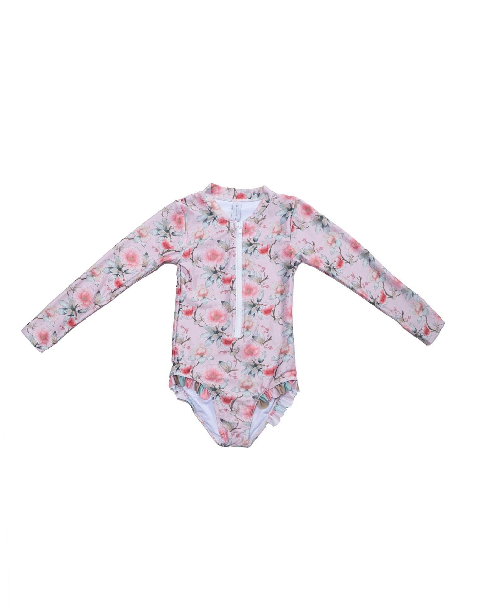 Long Sleeve Zip One Piece Swimsuit – Petal