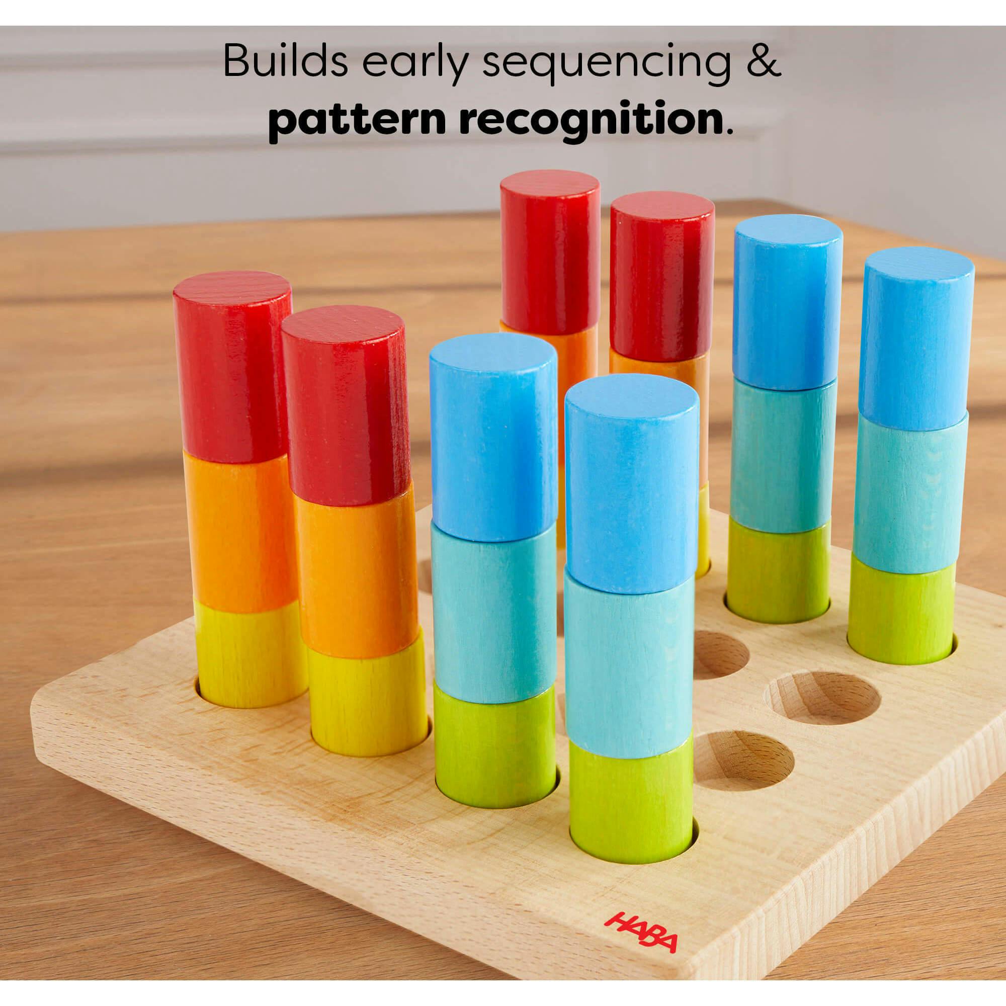 Rainbow Risers Wooden Stacking Game