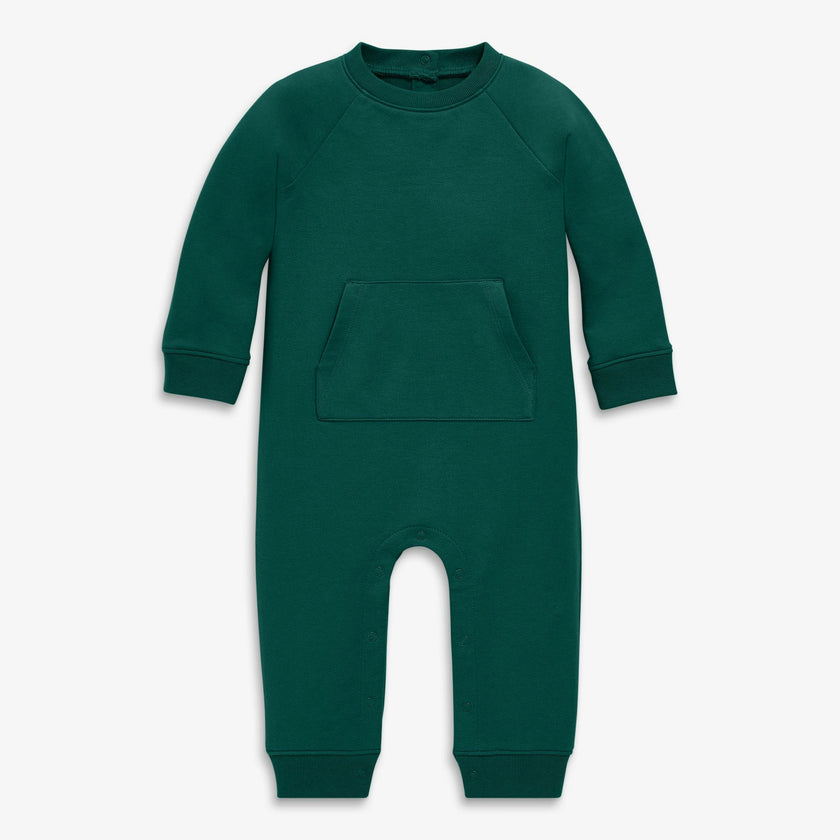 Baby sweatshirt romper in solids