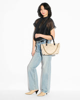Buff/Black Small Madison E/W Tote