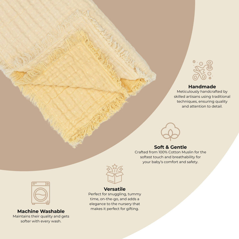 Multi-Layer Cotton Muslin Baby Blanket (Honey Ombre)