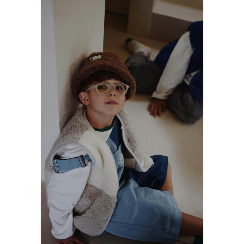 children's merino bucket hat - teddy brown