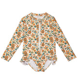 Long Sleeve Rashguard Ruffle Swimsuit | In Bloom