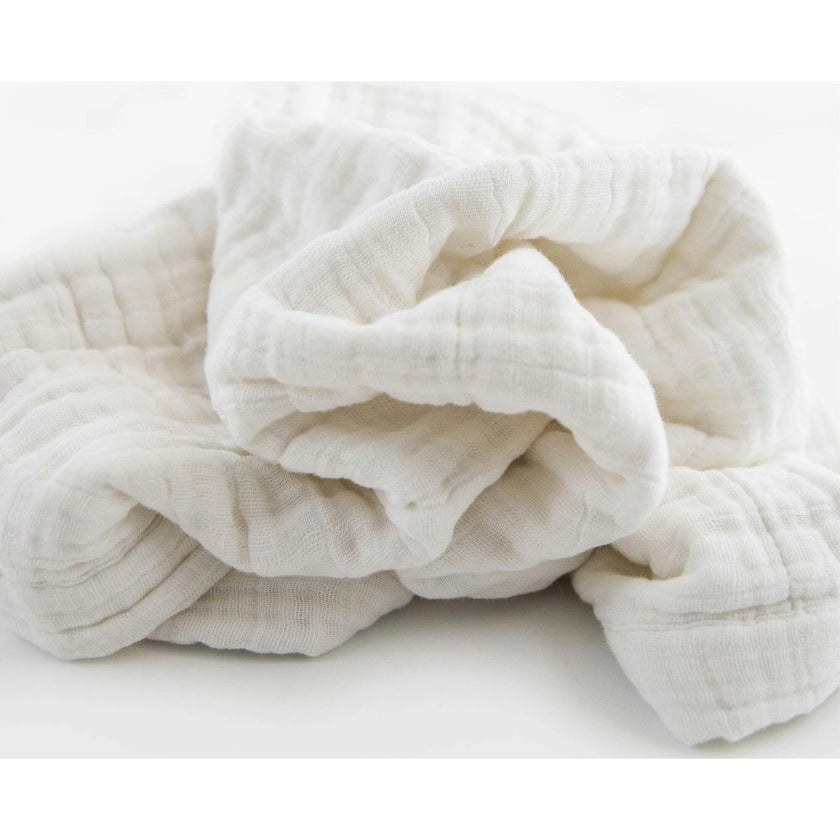 Cotton Muslin Baby Quilt - White