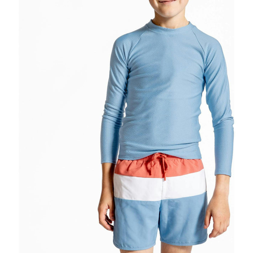 Surfside Blue Seersucker Rashguard
