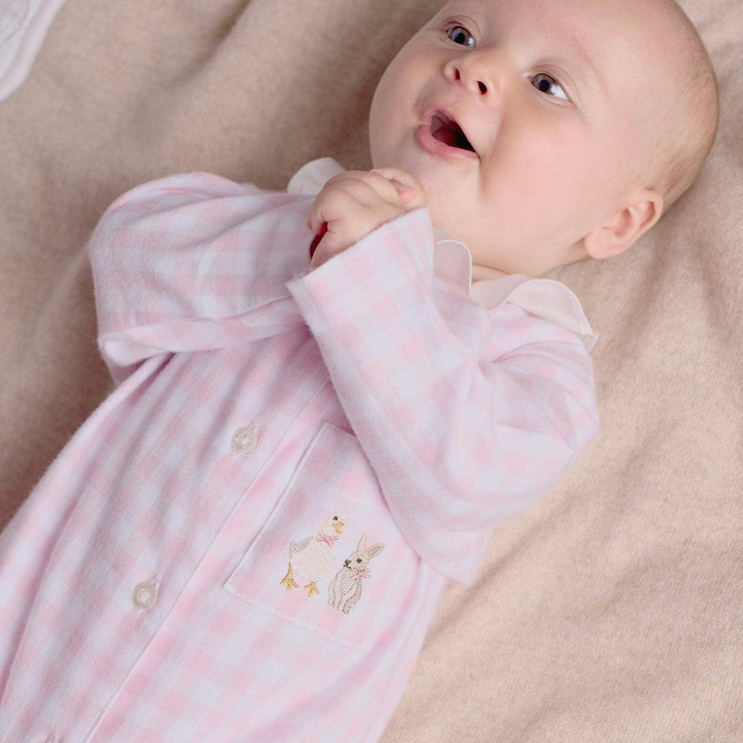 Baby Freya Onesie in Pink Gingham