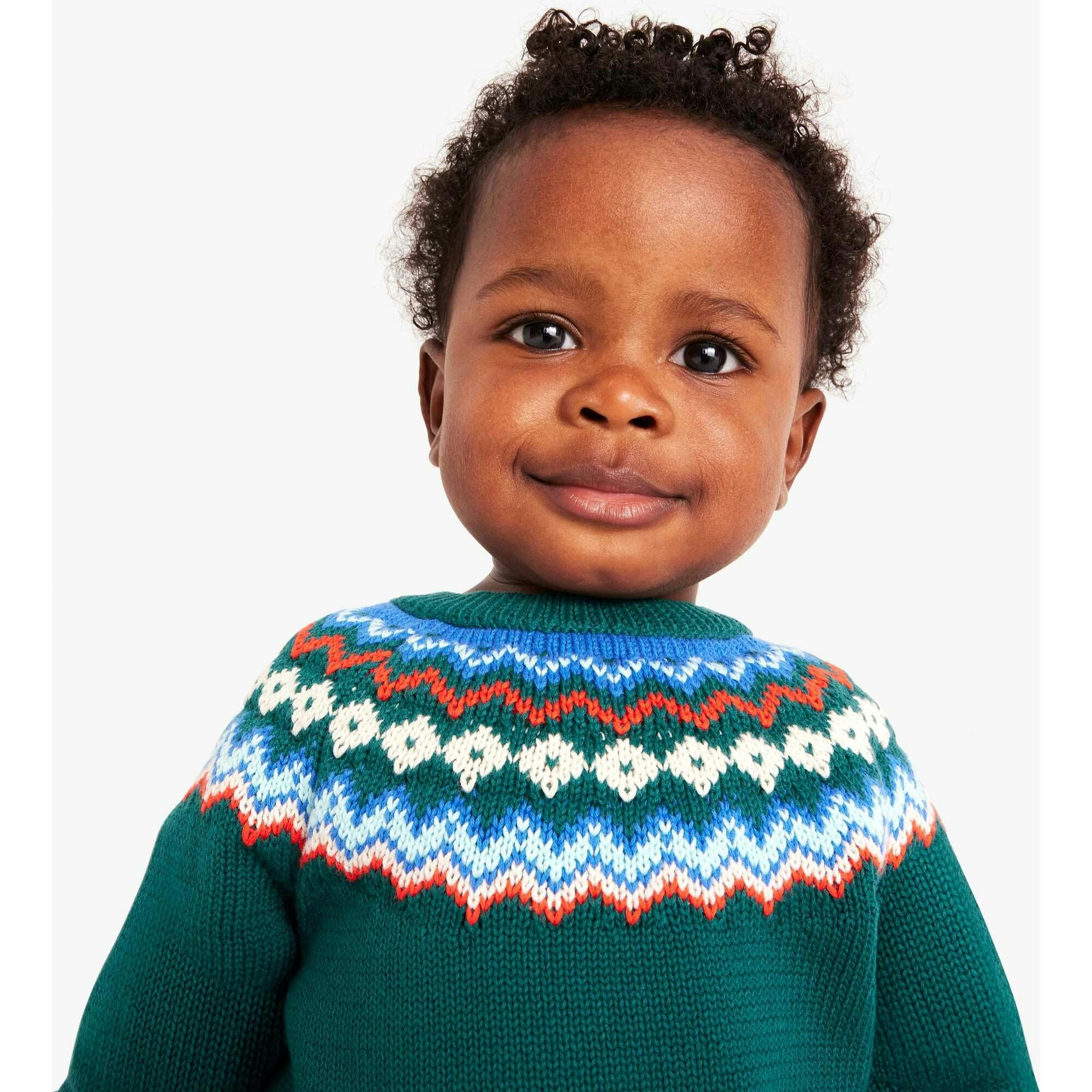 Baby sweater in fair isle
