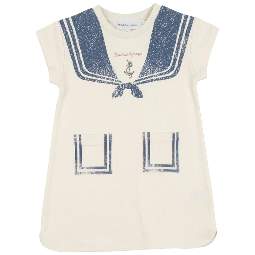Sailor Collar Printed Dress