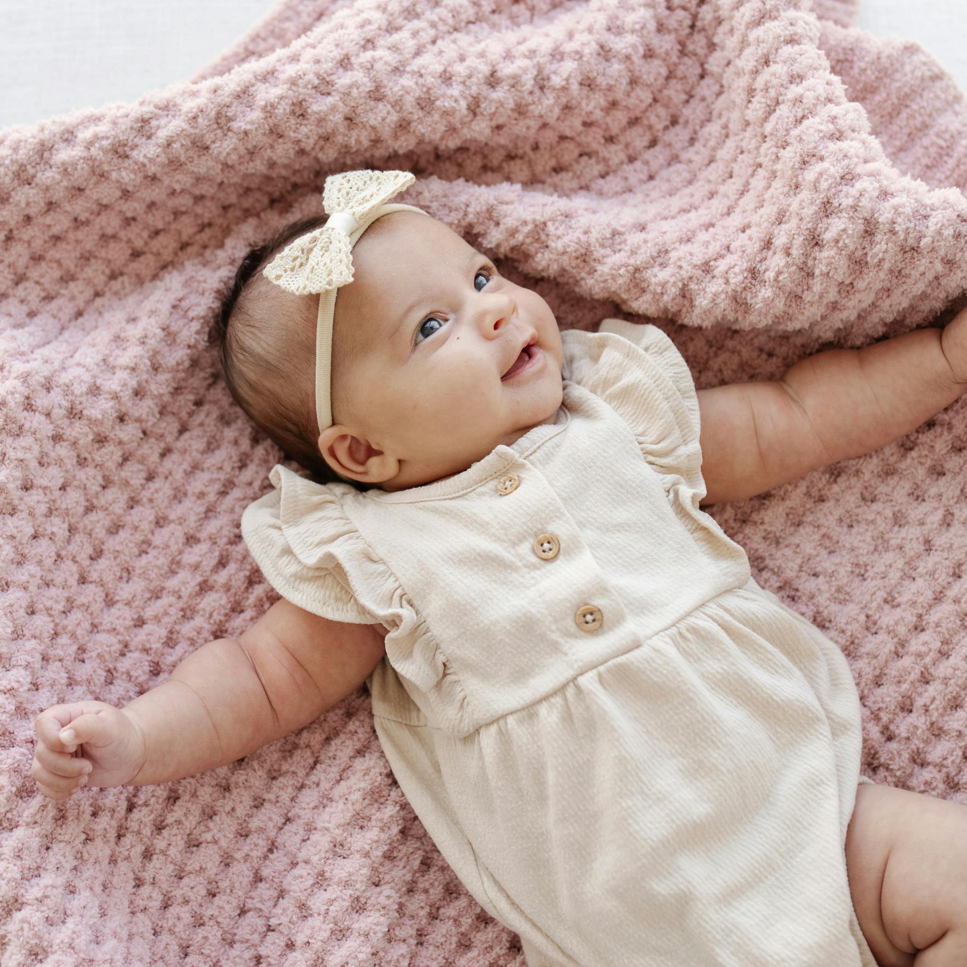 WAFFLE KNIT RECEIVING BLANKETS