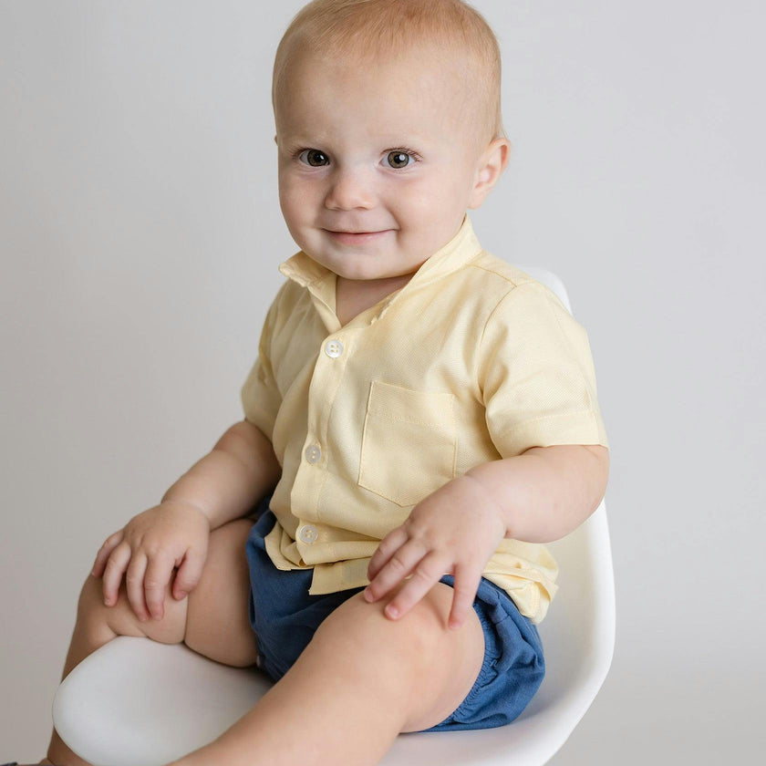 Yellow Pointed Collar Shirt