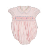 Princess Charlotte Pink Hand-Smocked Bubble Romper