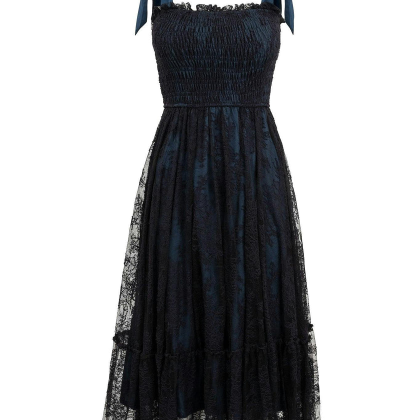 Isadora Dress in Navy & Black