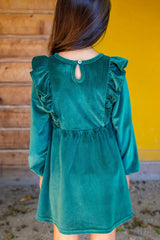 Pine Stretch Corduroy Carina Ruffle Dress