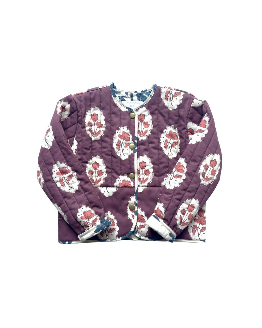 Quilted Jacket in Intaglio Maroon