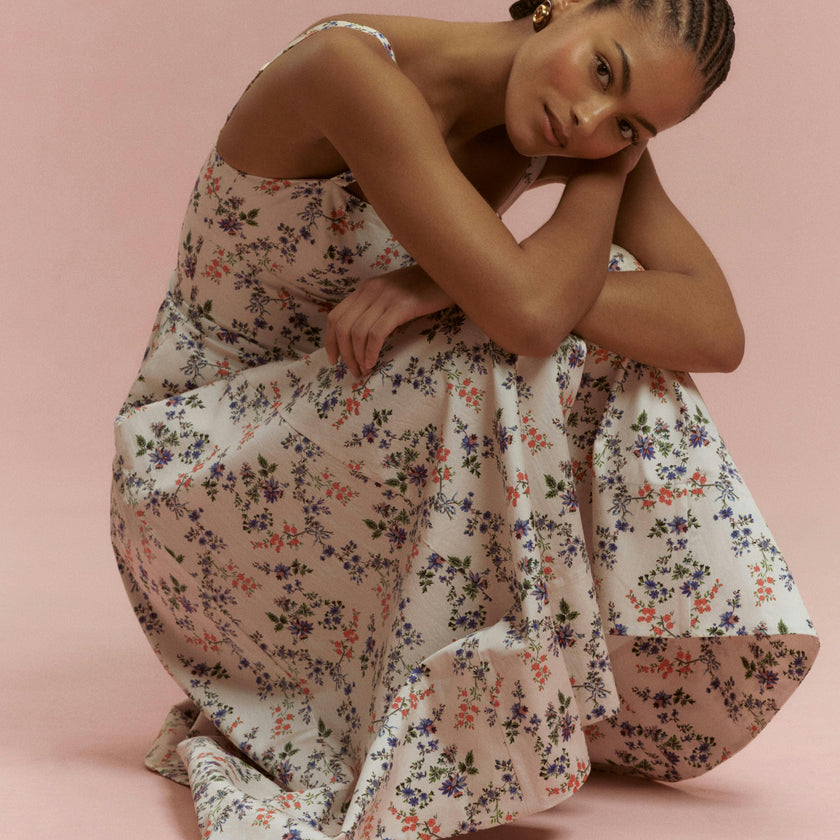 The Margot Dress - Pink Scallop Bow Chintz