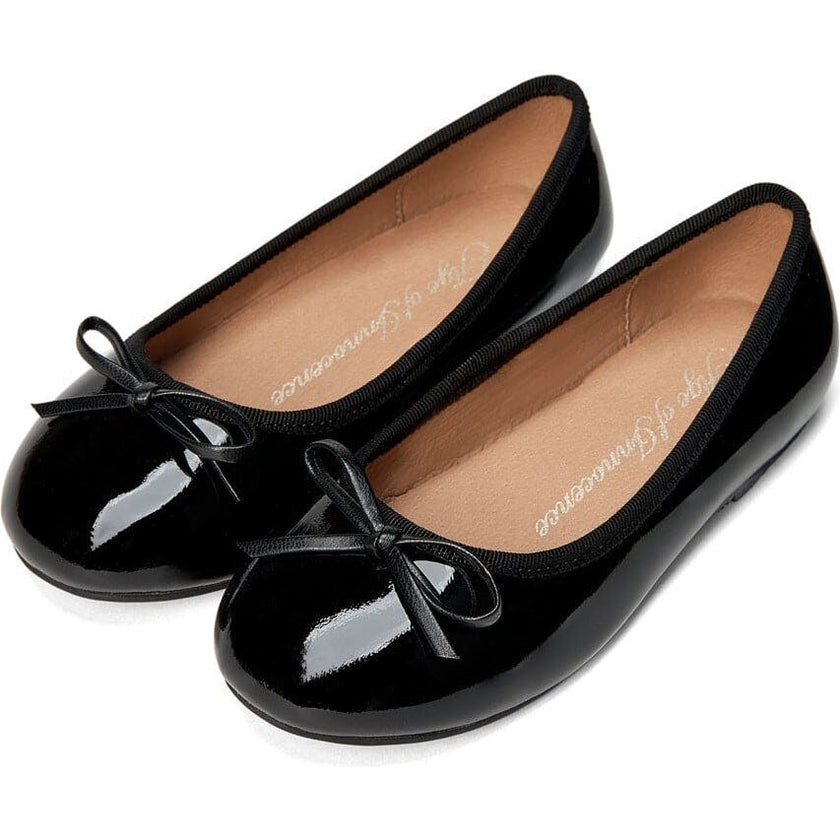 Fannie Glossy Leather Sweet Bow Ballet Flats
