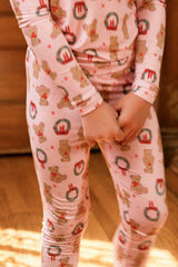 Mini So Soft Henley Pajama Set in Teddy Bear Wreaths