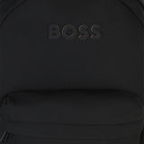 Black Embossed Logo Backpack