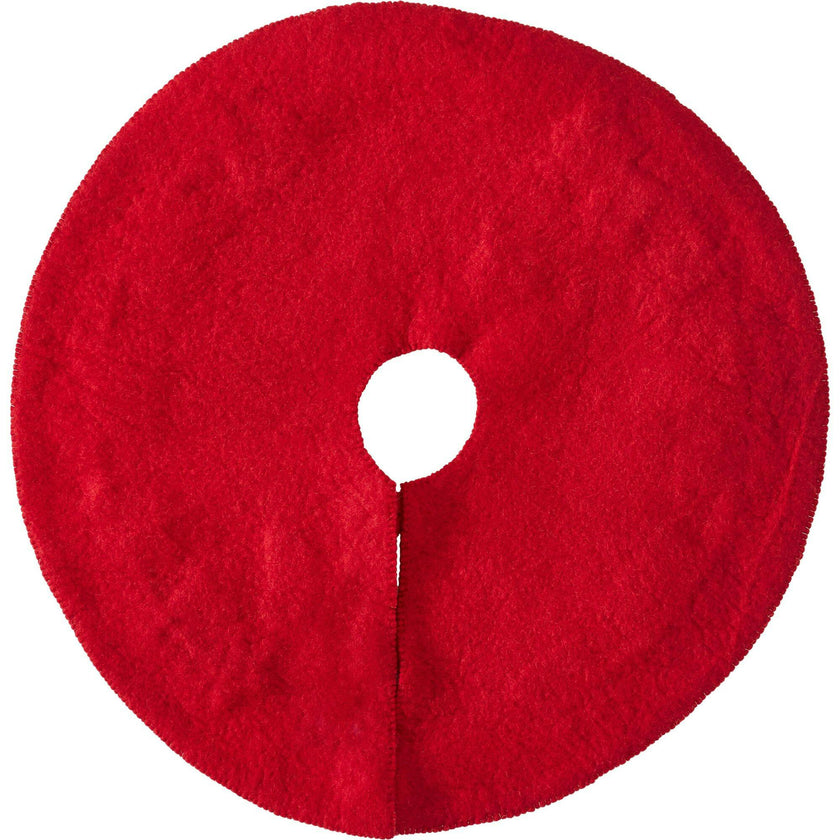 Handmade Toy Train Red Christmas Tree Skirt Felt 26"/60" Arcadia Home