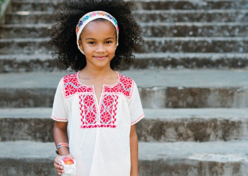 Hand Embroidered Scoop Blouse