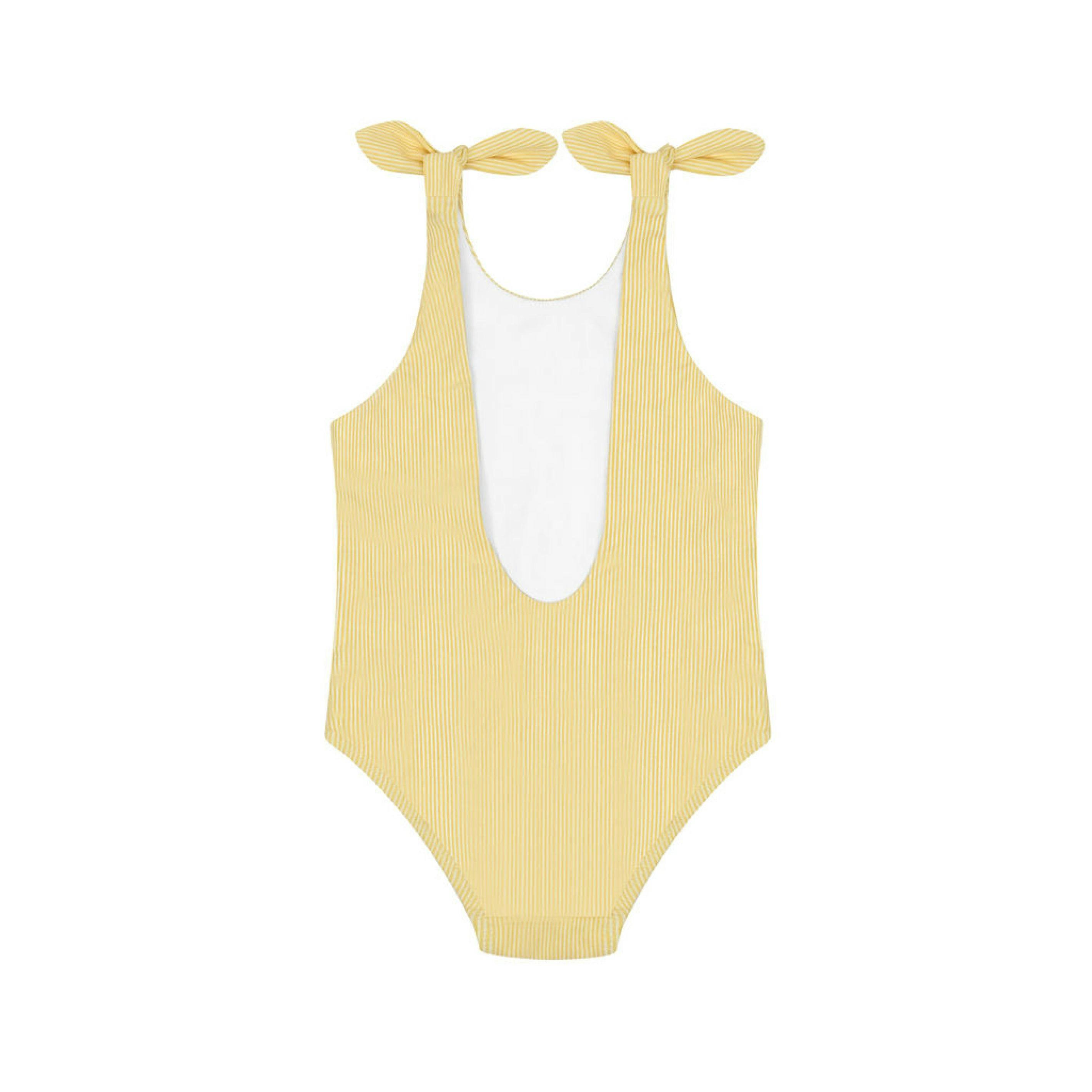 girls buttercream stripe tie knot one piece