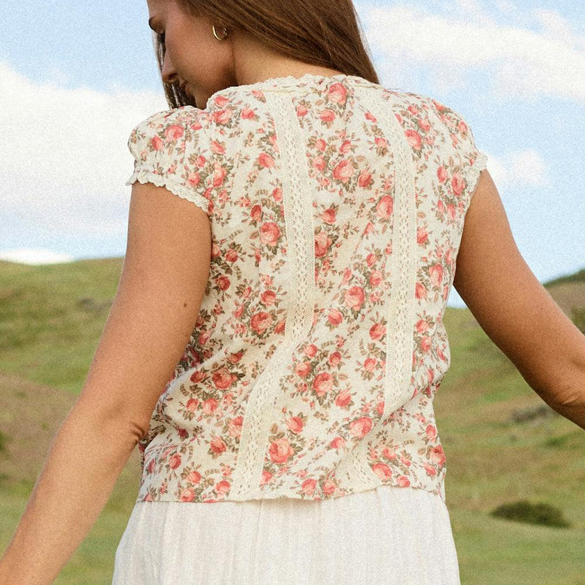 Palermo Top in Ivory Heritage Rose