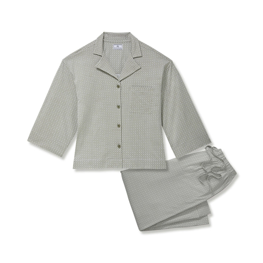 Women's Pima Pajama Set Set in Sage Geo
