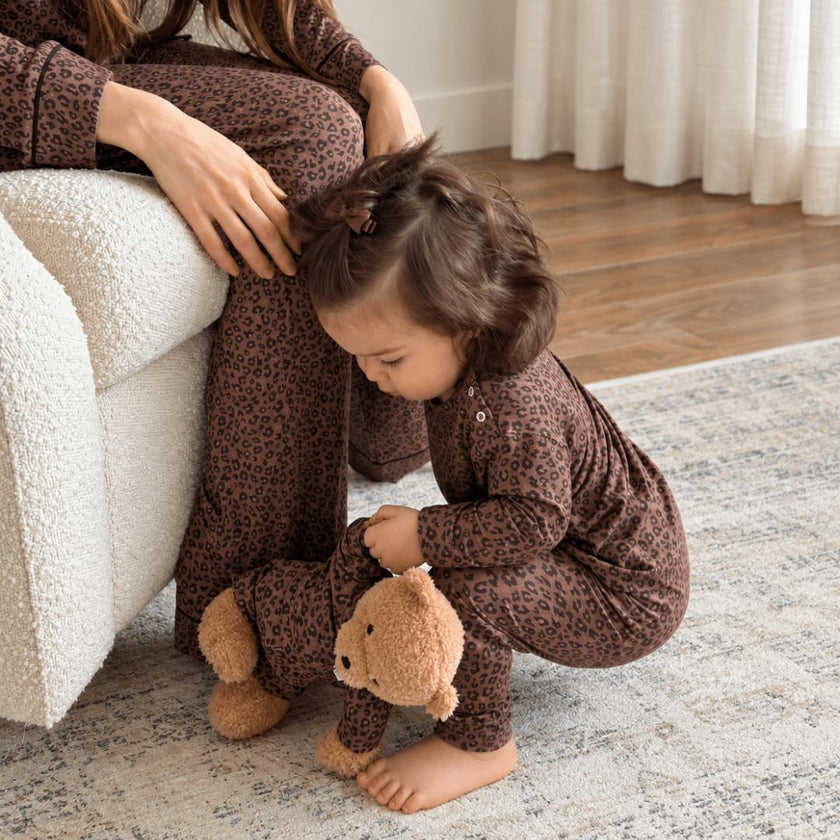Toddler Pajama Set in Chocolate Leopard