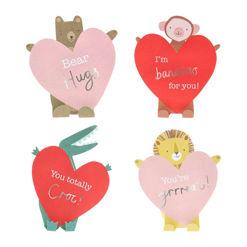 School Bus Valentine's Cards & Bracelets Set