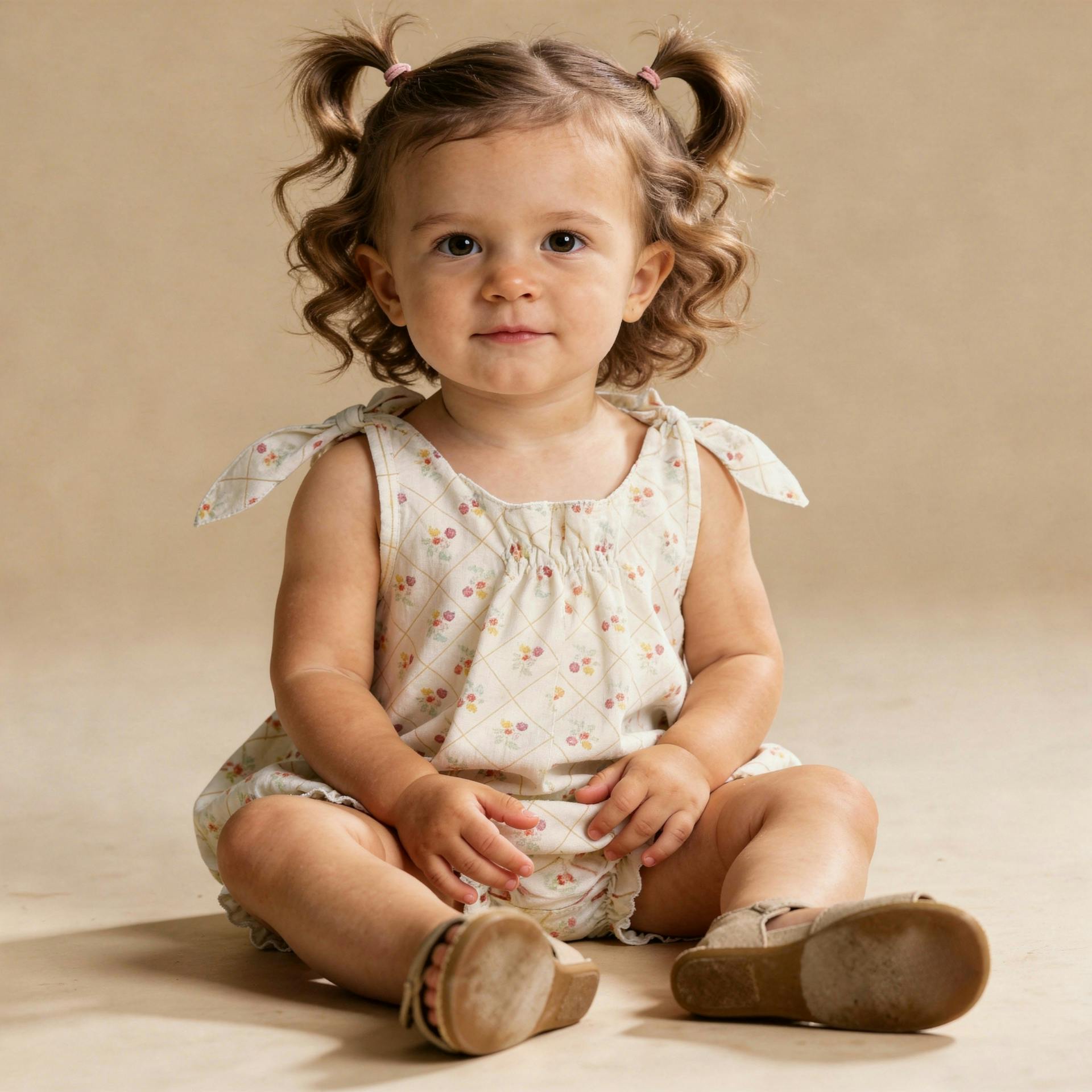 Organic  Tie Shoulder Bubble Romper - Spring Weave