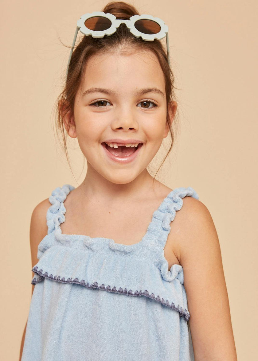 Light Blue Terry Cotton Girl Top