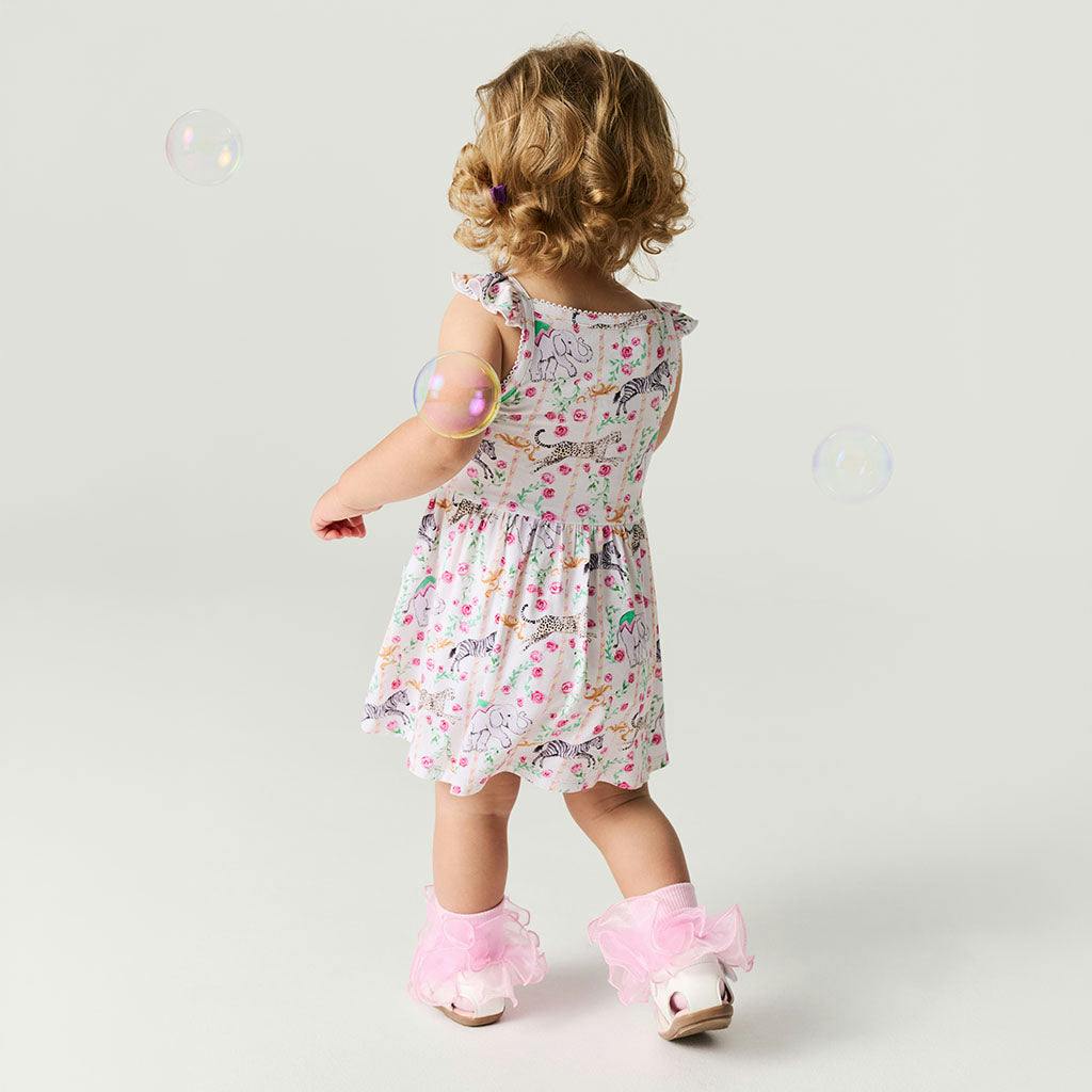 Lyra Ruffled Picot Bodysuit Dress