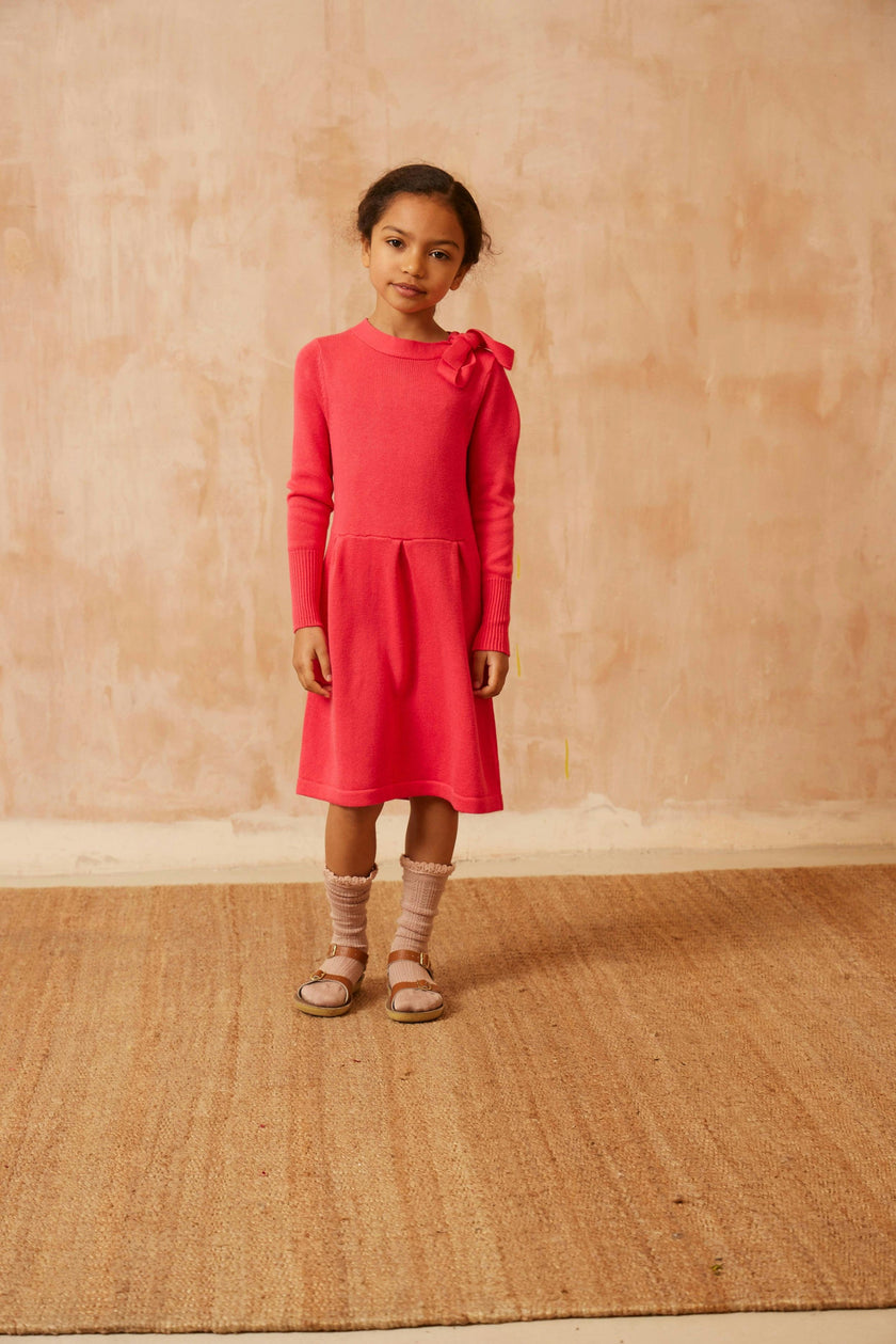 Ribbon Tie Dress | Raspberry