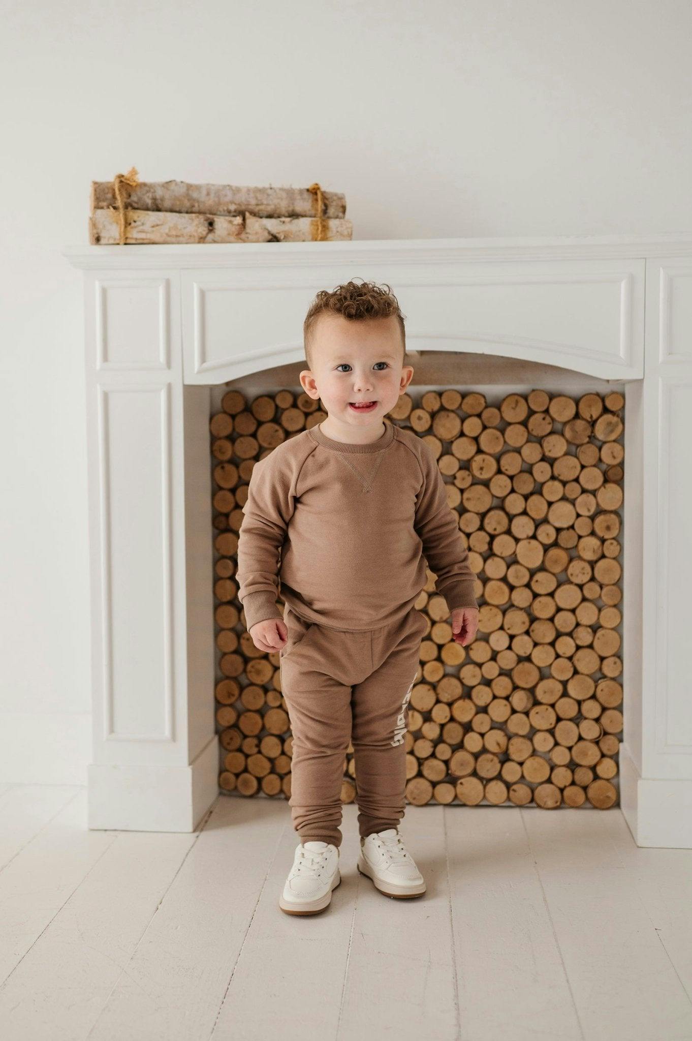 Boys Fleece Sweatshirt in Fern Checkered