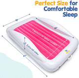 Sleepah Inflatable Toddler Travel Bed Portable Kids Air Mattress Set w Safety Bed Rail Guards for Kids & Toddlers – Set Includes Pump, Carry Case, Pillow