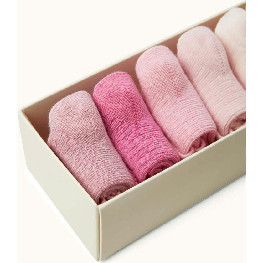 Bijou Set Of 7 Socks - Pink