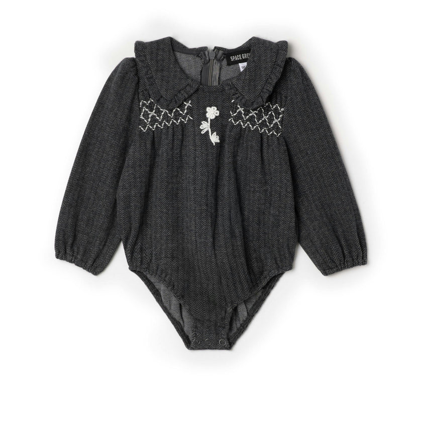Herringbone Stretch Bubble Black