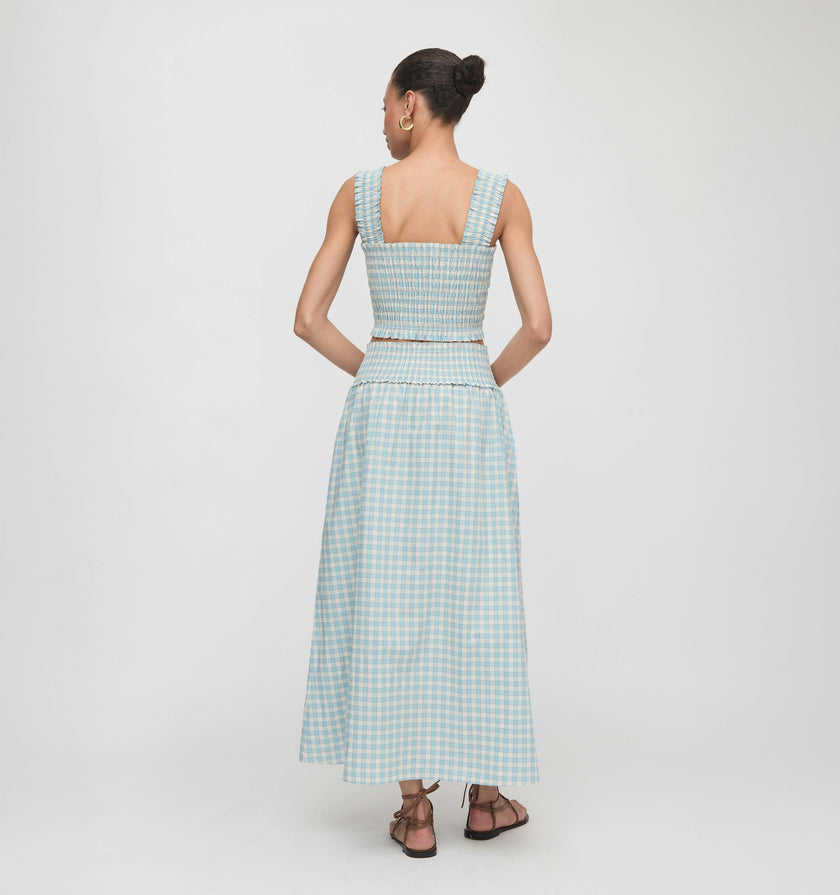 The Delphine Nap Skirt - Blue/Red Gingham