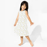 Milk & Cookies White Bamboo Girls' Sleeveless Dress