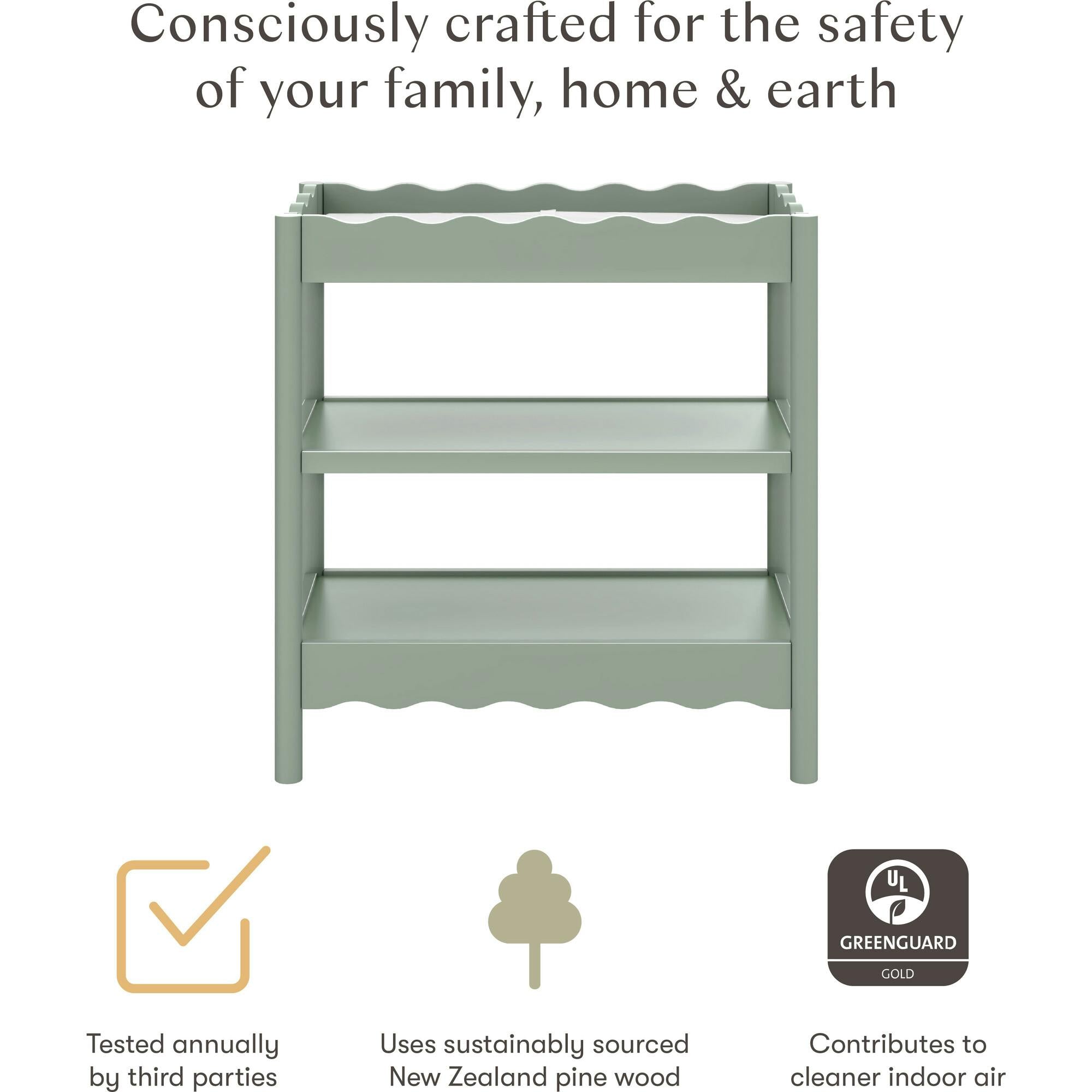 Swell Changing Table in Light Sage