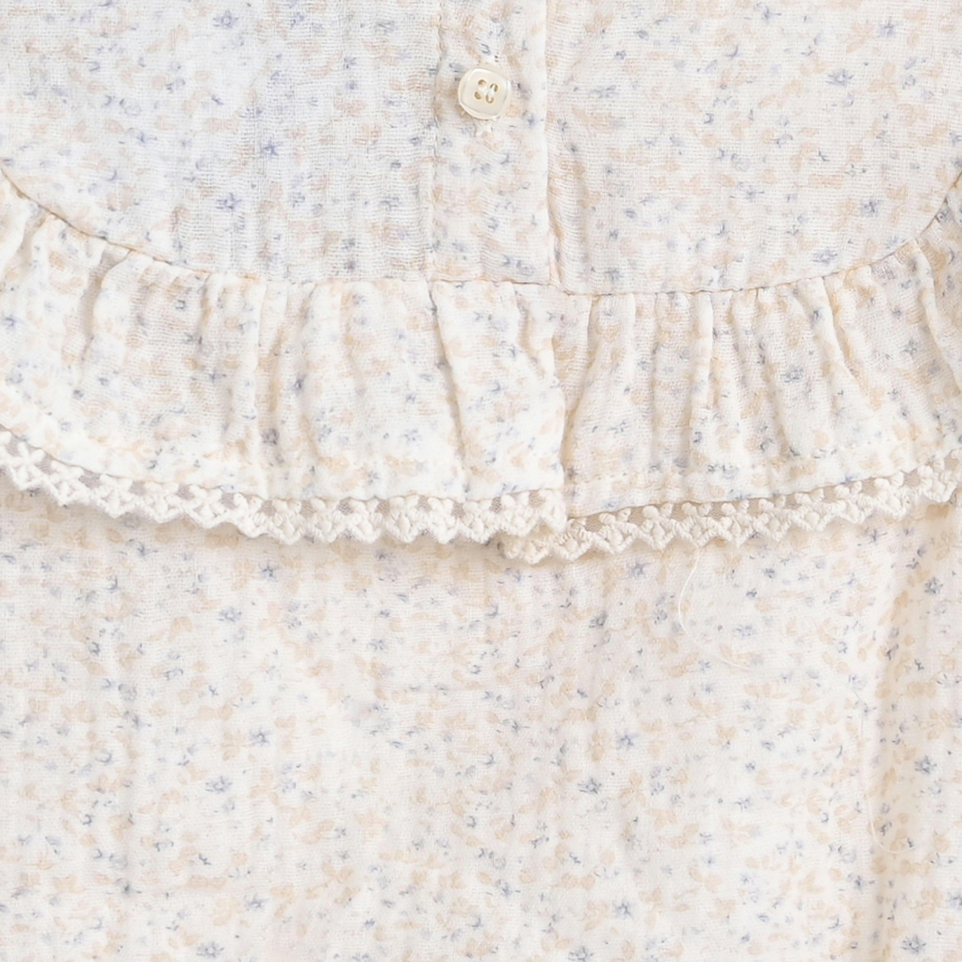 Blue Floral Collar Romper