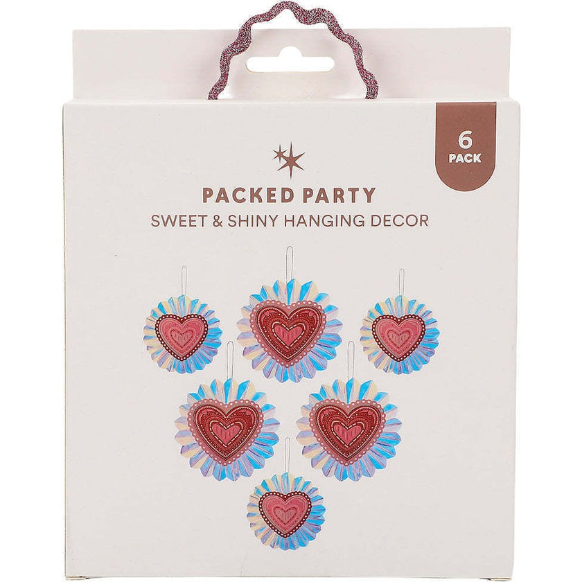 Packed Party Decorative Valentine Hearts Pack - Garland & Table Decor (set of 6)