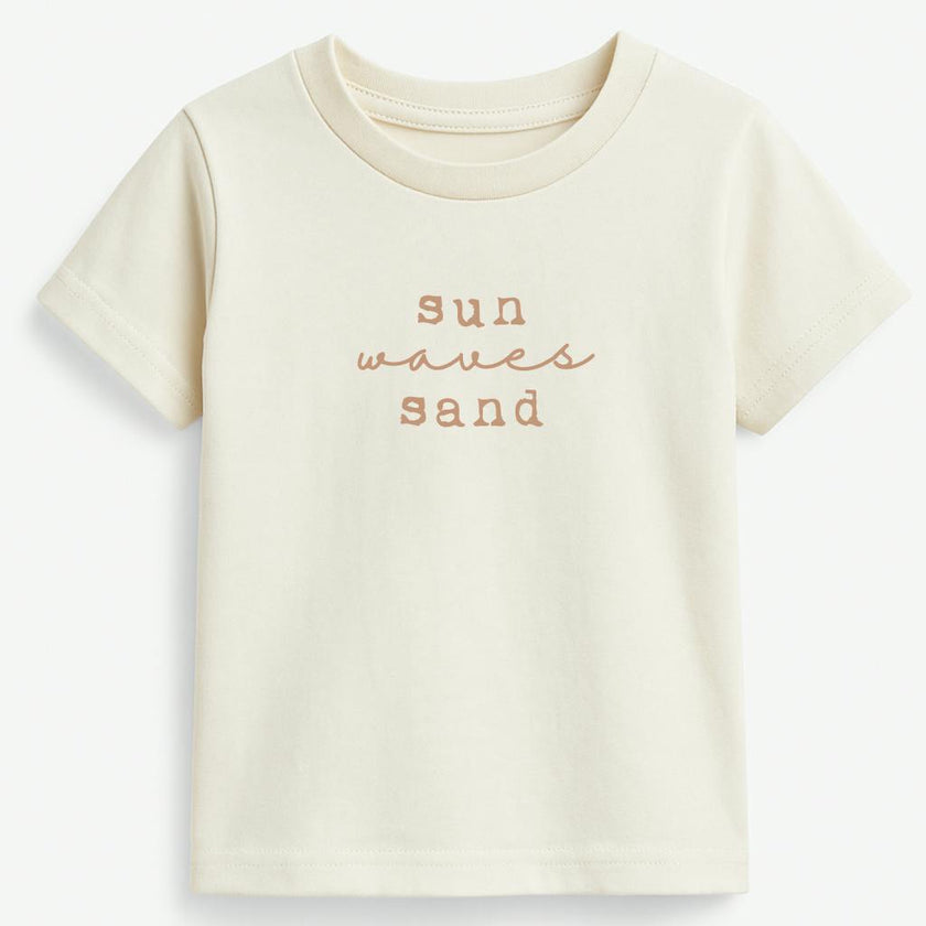 Sun Waves Sand Clay Organic Cotton Toddler T-Shirt Short Sleeve