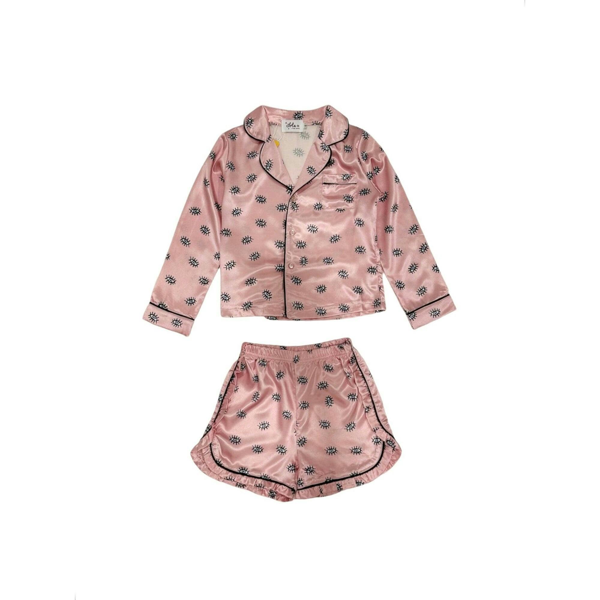 Evil Eye Silky Long Sleeve Short Set
