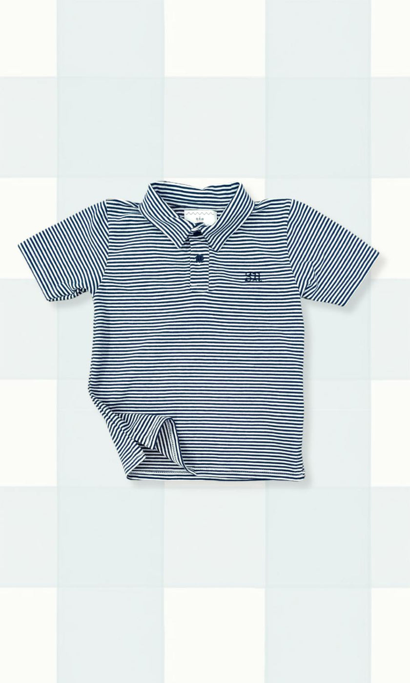 Banks Polo in Navy Stripe