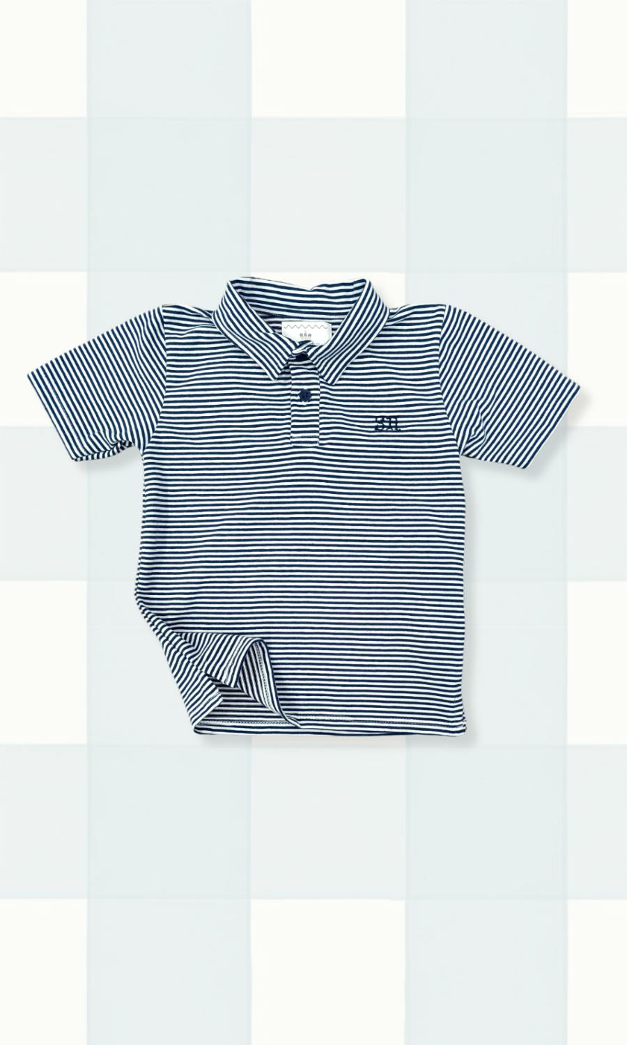 Banks Polo in Navy Stripe