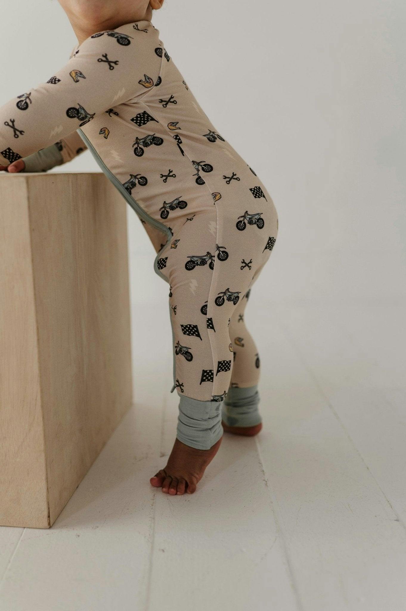 Baby Boy Long Sleeve Zip Romper in Dinosaur